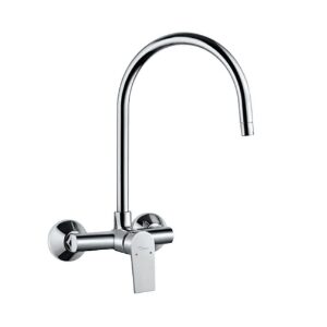 SINGLE LEVER SINK MIXER WITH SWINGING SPOUT ON UPPER SIDE, WALL MOUNTED