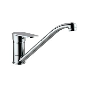 SINGLE LEVER MONO SINK MIXER WITH SWIVEL SPOUT & 375MM LONG BRAIDED HOSES