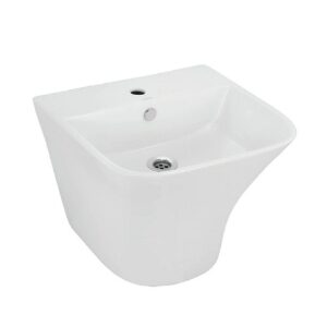 WALL HUNG INTEGRATED BASIN WITH FIXING ACCESSORIES, SIZE: 500x440x385 MM