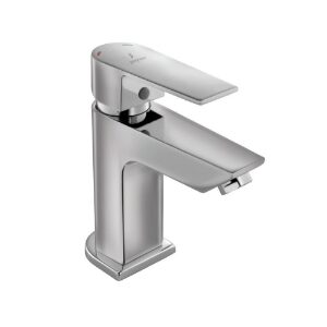 SINGLE LEVER BASIN MIXER WITHOUT POPUP WASTE, WITH 375MM LONG BRAIDED HOSES